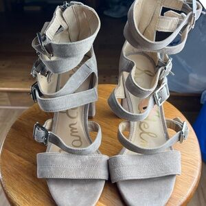 Sam Edelman Suede Strappy Block Heel Sandals Tan Gladiator Size 7 NWT
